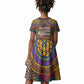 Personalized African 65th Birthday Black Excellence Kid Short Sleeve Dress Vibrant Traditional Tribal Geometric Patterns