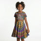 Personalized African 65th Birthday Black Excellence Kid Short Sleeve Dress Vibrant Traditional Tribal Geometric Patterns