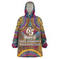 Personalized African 65th Birthday Black Excellence Kid Wearable Blanket Hoodie Vibrant Traditional Tribal Geometric Patterns
