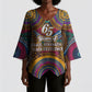 Personalized African 65th Birthday Black Excellence Kimono Sleeve Blouse Vibrant Traditional Tribal Geometric Patterns