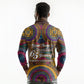 Personalized African 65th Birthday Black Excellence Long Sleeve Polo Shirt Vibrant Traditional Tribal Geometric Patterns