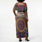 Personalized African 65th Birthday Black Excellence Off Shoulder Maxi Dress Vibrant Traditional Tribal Geometric Patterns