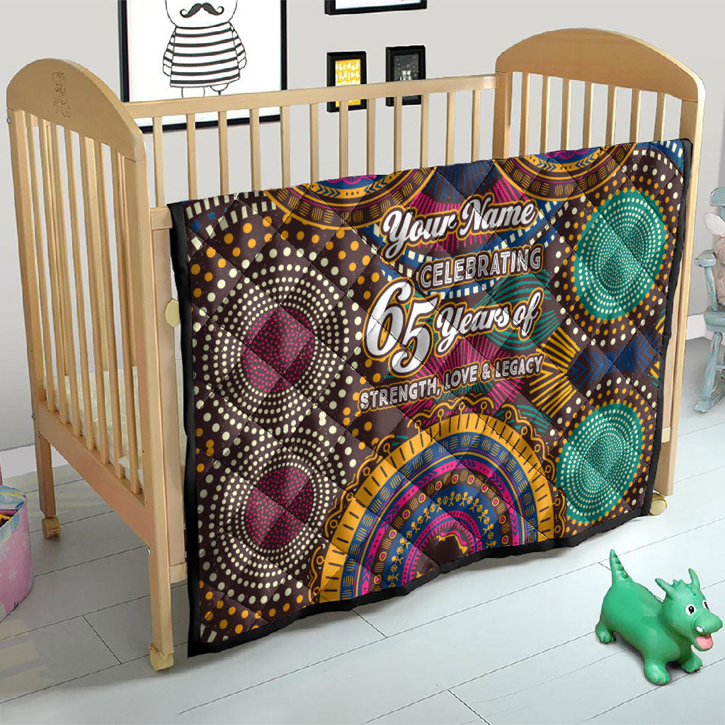 Personalized African 65th Birthday Black Excellence Quilt Vibrant Traditional Tribal Geometric Patterns