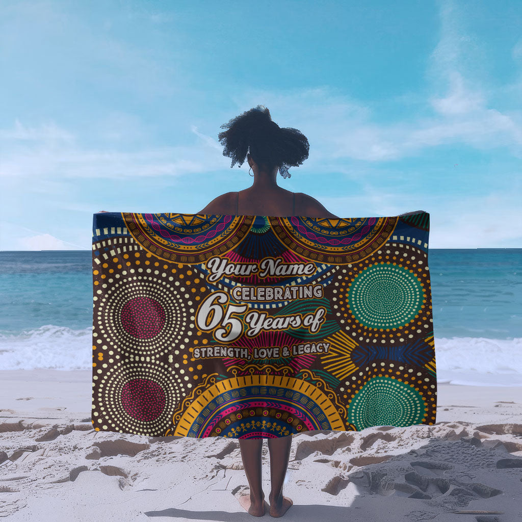 Personalized African 65th Birthday Black Excellence Sarong Vibrant Traditional Tribal Geometric Patterns