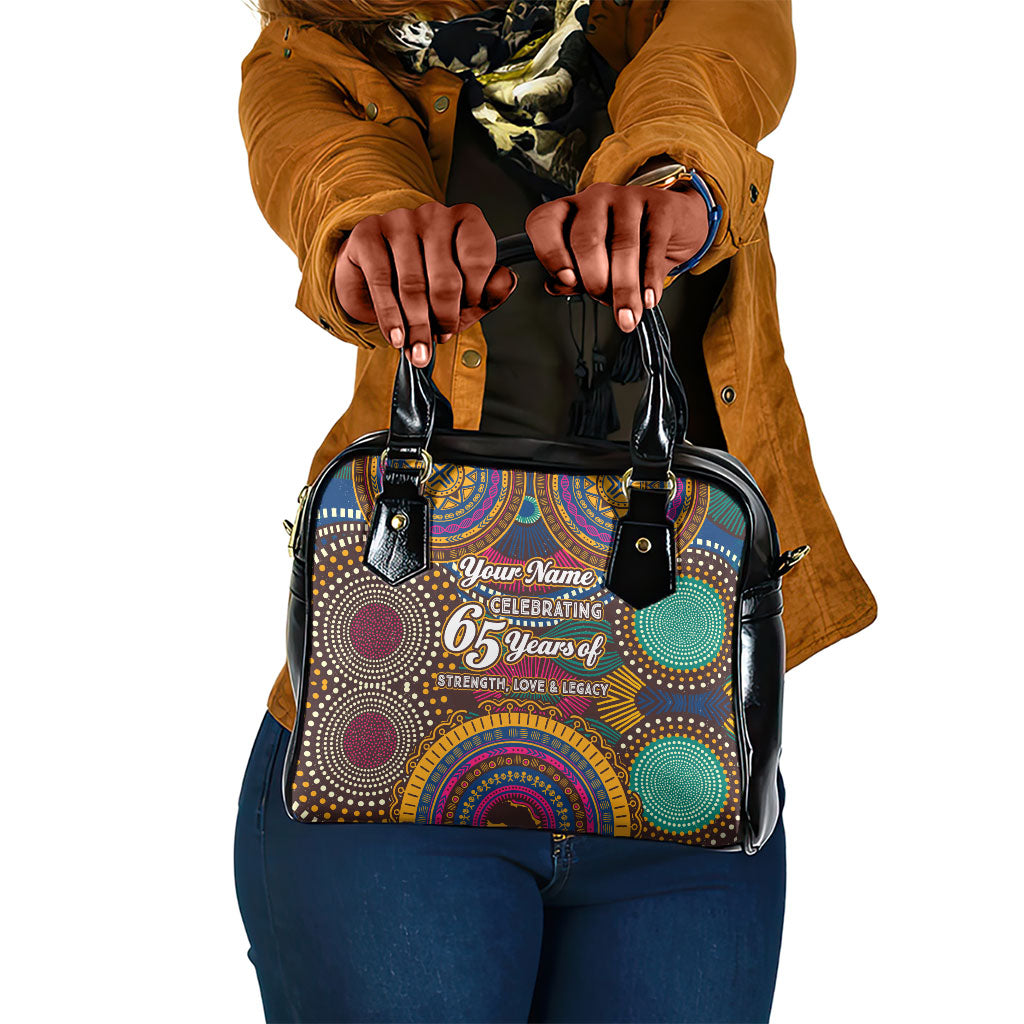 Personalized African 65th Birthday Black Excellence Shoulder Handbag Vibrant Traditional Tribal Geometric Patterns
