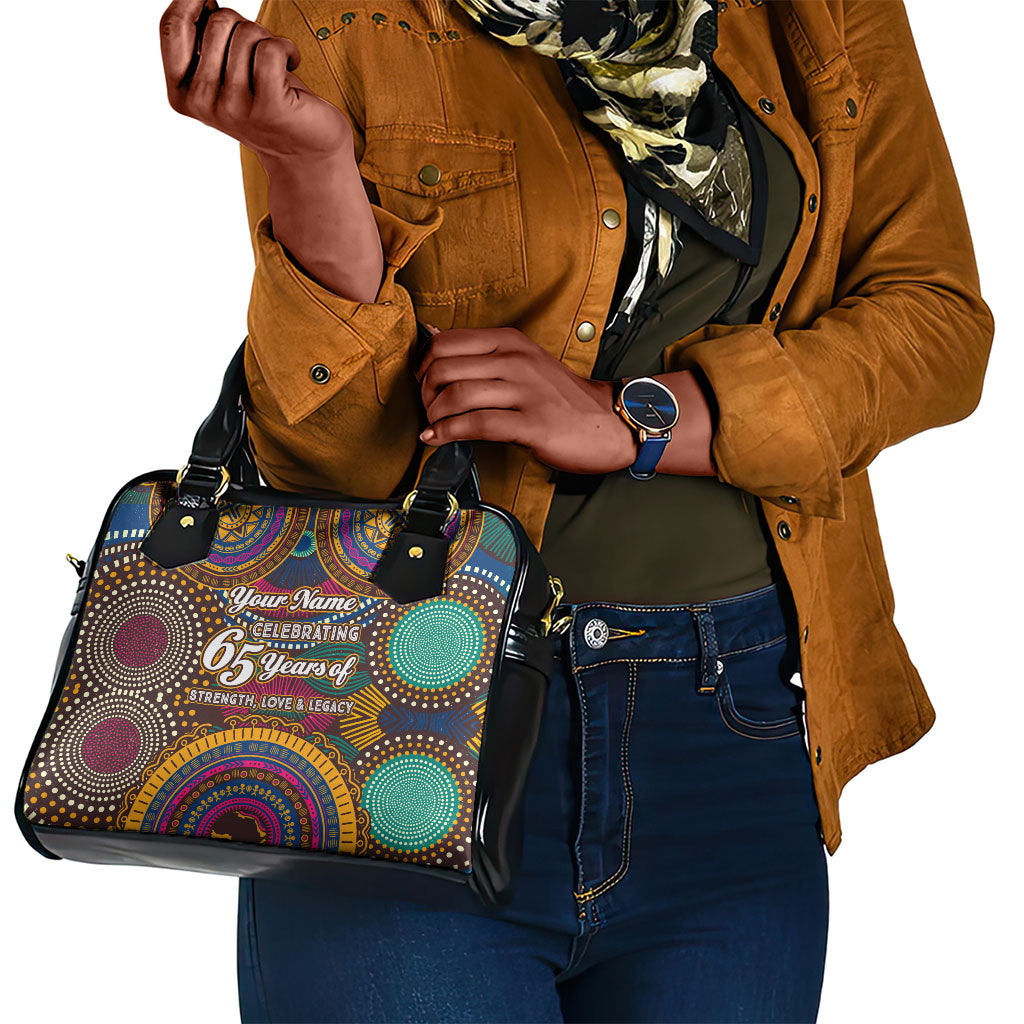 Personalized African 65th Birthday Black Excellence Shoulder Handbag Vibrant Traditional Tribal Geometric Patterns