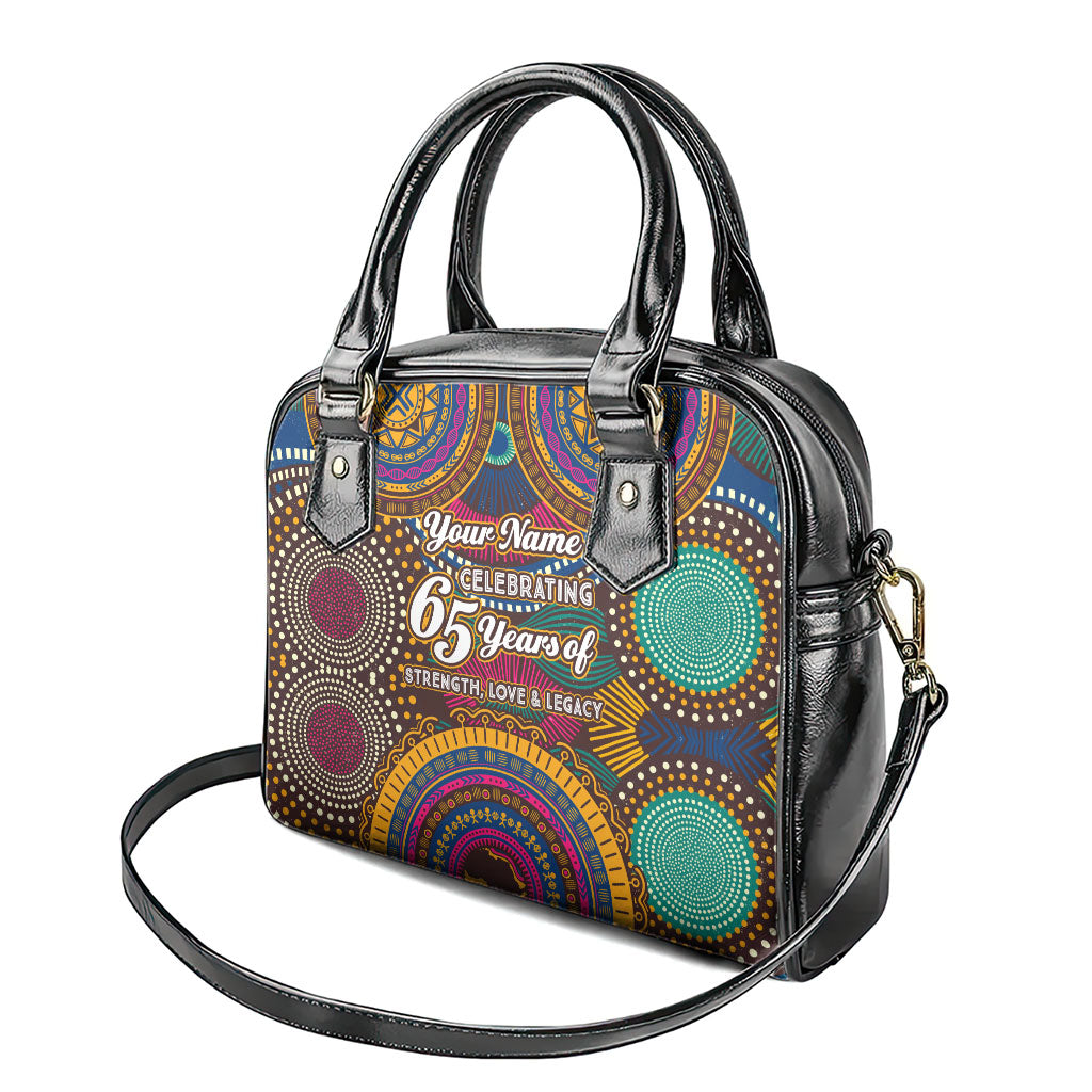 Personalized African 65th Birthday Black Excellence Shoulder Handbag Vibrant Traditional Tribal Geometric Patterns
