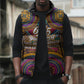 Personalized African 65th Birthday Black Excellence Sleeveless Puffer Jacket Vibrant Traditional Tribal Geometric Patterns