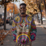 Personalized African 65th Birthday Black Excellence Sweatshirt Vibrant Traditional Tribal Geometric Patterns
