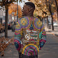Personalized African 65th Birthday Black Excellence Sweatshirt Vibrant Traditional Tribal Geometric Patterns
