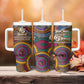 Personalized African 65th Birthday Black Excellence Tumbler With Handle Vibrant Traditional Tribal Geometric Patterns