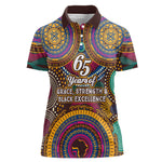 Personalized African 65th Birthday Black Excellence Women Polo Shirt Vibrant Traditional Tribal Geometric Patterns