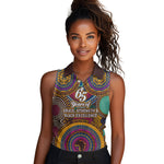Personalized African 65th Birthday Black Excellence Women Sleeveless Polo Shirt Vibrant Traditional Tribal Geometric Patterns