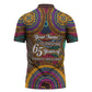 Personalized African 65th Birthday Black Excellence Zipper Polo Shirt Vibrant Traditional Tribal Geometric Patterns