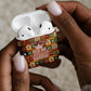Personalized African King's 65th Birthday AirPods Case Traditional Ethnic Patchwork Safari Animals