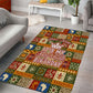 Personalized African King's 65th Birthday Area Rug Traditional Ethnic Patchwork Safari Animals
