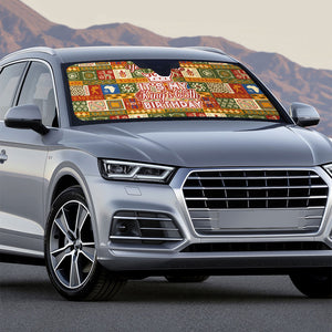 Personalized African King's 65th Birthday Auto Sun Shade Traditional Ethnic Patchwork Safari Animals