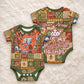 Personalized African King's 65th Birthday Baby Onesie Traditional Ethnic Patchwork Safari Animals