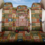 Personalized African King's 65th Birthday Back Car Seat Cover Traditional Ethnic Patchwork Safari Animals