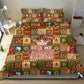 Personalized African King's 65th Birthday Bedding Set Traditional Ethnic Patchwork Safari Animals