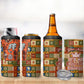 Personalized African King's 65th Birthday 4 in 1 Can Cooler Tumbler Traditional Ethnic Patchwork Safari Animals