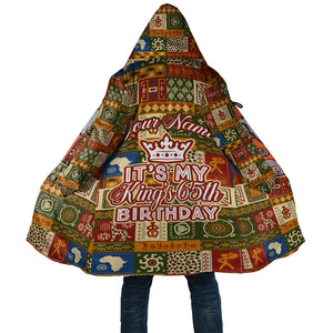 Personalized African King's 65th Birthday Cloak Traditional Ethnic Patchwork Safari Animals