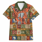 Personalized African King's 65th Birthday Hawaiian Shirt Traditional Ethnic Patchwork Safari Animals