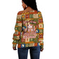 Personalized African King's 65th Birthday Off Shoulder Sweater Traditional Ethnic Patchwork Safari Animals
