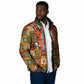 Personalized African King's 65th Birthday Padded Jacket Traditional Ethnic Patchwork Safari Animals