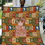 Personalized African King's 65th Birthday Quilt Traditional Ethnic Patchwork Safari Animals