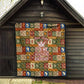 Personalized African King's 65th Birthday Quilt Traditional Ethnic Patchwork Safari Animals