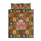 Personalized African King's 65th Birthday Quilt Bed Set Traditional Ethnic Patchwork Safari Animals
