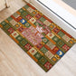 Personalized African King's 65th Birthday Rubber Doormat Traditional Ethnic Patchwork Safari Animals