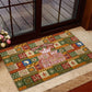 Personalized African King's 65th Birthday Rubber Doormat Traditional Ethnic Patchwork Safari Animals