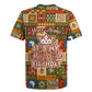 Personalized African King's 65th Birthday Rugby Jersey Traditional Ethnic Patchwork Safari Animals