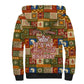 Personalized African King's 65th Birthday Sherpa Hoodie Traditional Ethnic Patchwork Safari Animals