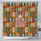 Personalized African King's 65th Birthday Shower Curtain Traditional Ethnic Patchwork Safari Animals