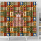 Personalized African King's 65th Birthday Shower Curtain Traditional Ethnic Patchwork Safari Animals