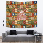 Personalized African King's 65th Birthday Tapestry Traditional Ethnic Patchwork Safari Animals