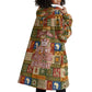 Personalized African King's 65th Birthday Wearable Blanket Hoodie Traditional Ethnic Patchwork Safari Animals