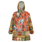 Personalized African King's 65th Birthday Wearable Blanket Hoodie Traditional Ethnic Patchwork Safari Animals