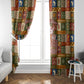 Personalized African King's 65th Birthday Window Curtain Traditional Ethnic Patchwork Safari Animals