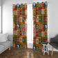 Personalized African King's 65th Birthday Window Curtain Traditional Ethnic Patchwork Safari Animals