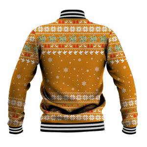 Cyprus Christmas Baseball Jacket Santa Holding Doves Olive Branch Snowflakes - African Pride
