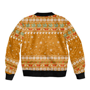 Cyprus Christmas Bomber Jacket Santa Holding Doves Olive Branch Snowflakes - African Pride