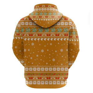 Cyprus Christmas Hoodie Santa Holding Doves Olive Branch Snowflakes - African Pride