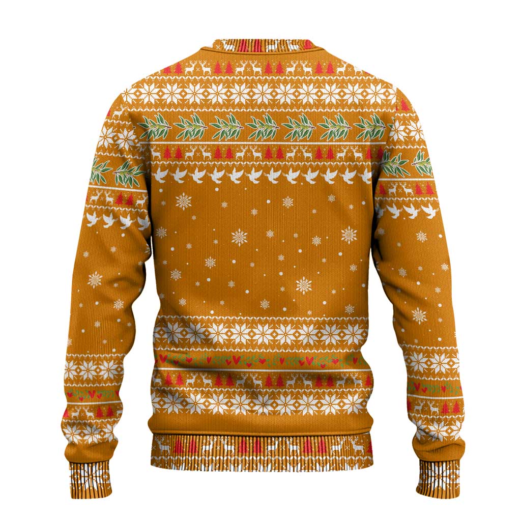 Cyprus Christmas Ugly Christmas Sweater Santa Holding Doves Olive Branch Snowflakes - African Pride