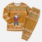 Cyprus Christmas Pajama Set Santa Holding Doves Olive Branch Snowflakes - African Pride