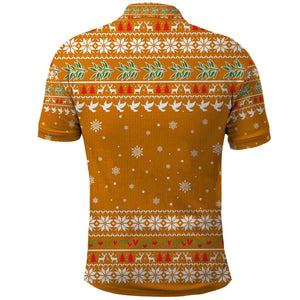 Cyprus Christmas Polo Shirt Santa Holding Doves Olive Branch Snowflakes - African Pride