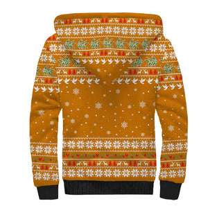 Cyprus Christmas Sherpa Hoodie Santa Holding Doves Olive Branch Snowflakes - African Pride